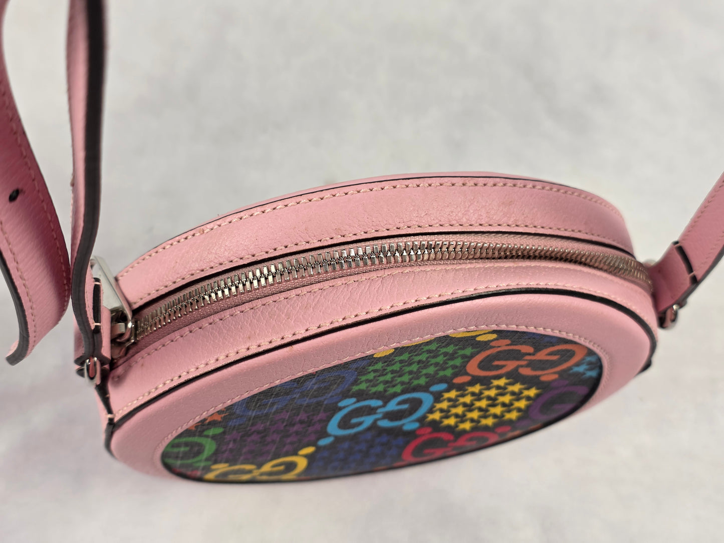 Gucci GG Psychedelic Supreme Round Pink Shoulder Bag