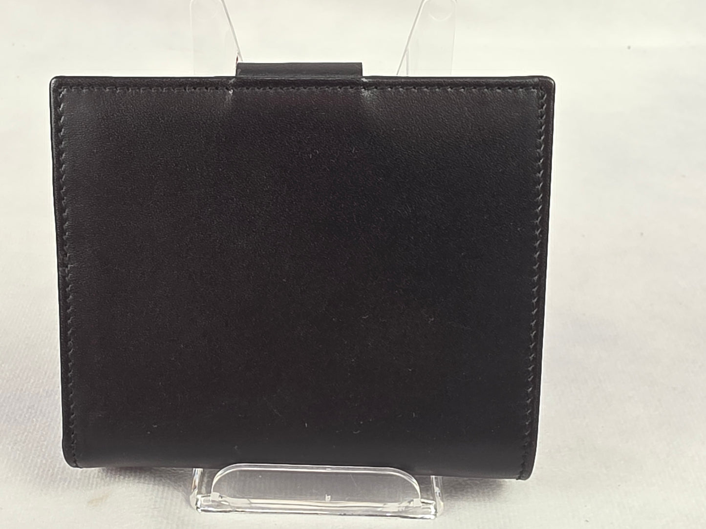 Salvatore Ferragamo Gancini Bifold Compact Wallet in Black Leather