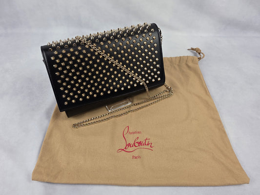 Christian Louboutin Paloma Spiked Leather Clutch Bag