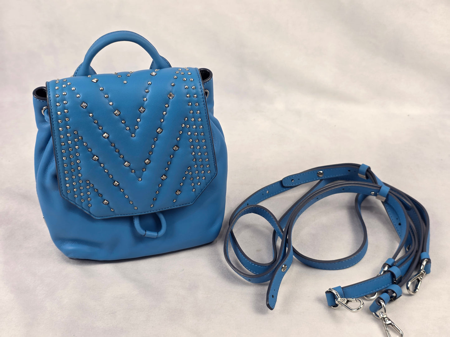 MCM Diamond Disco Leather Studded Mini Backpack
