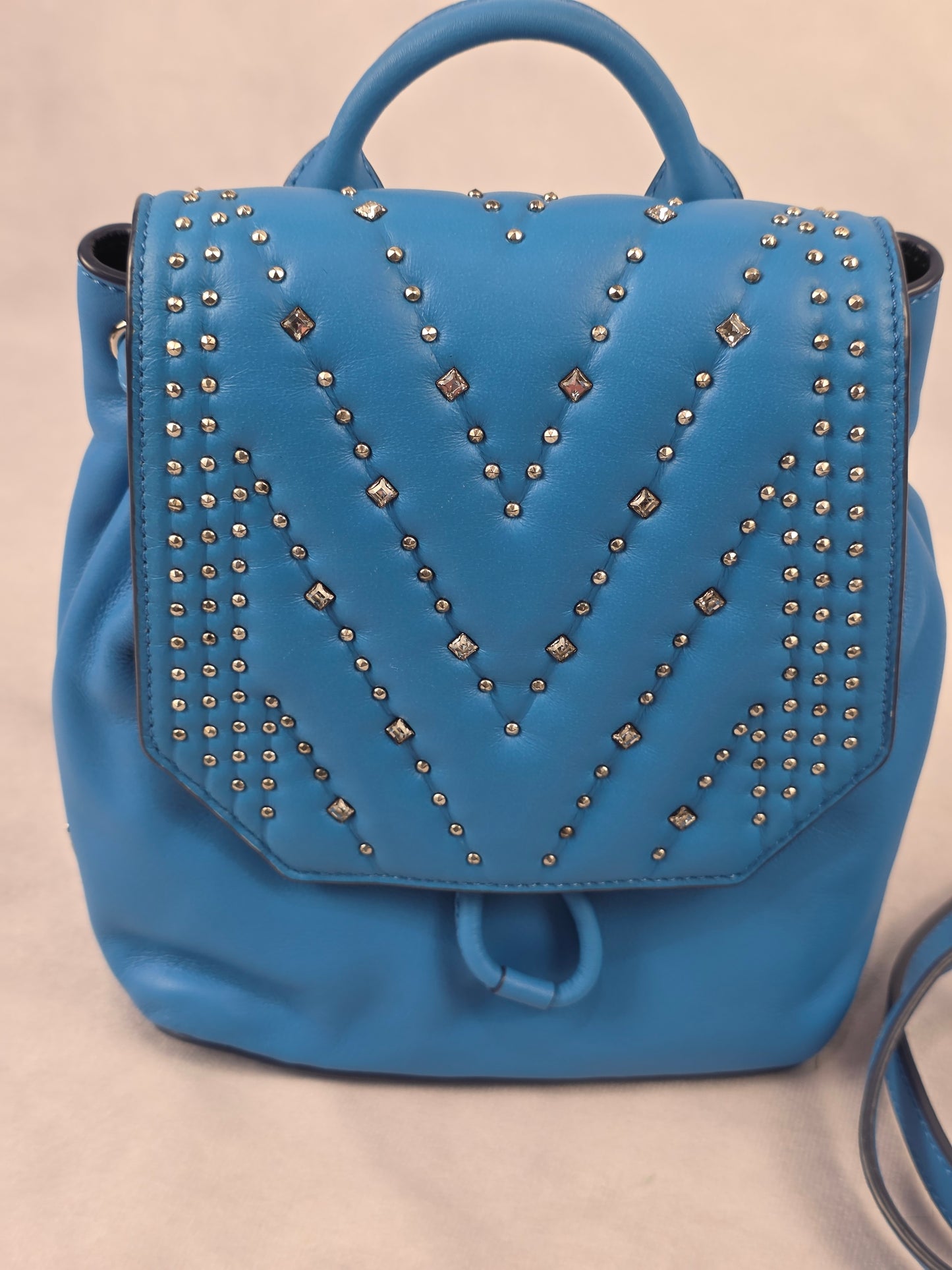 MCM Diamond Disco Leather Studded Mini Backpack
