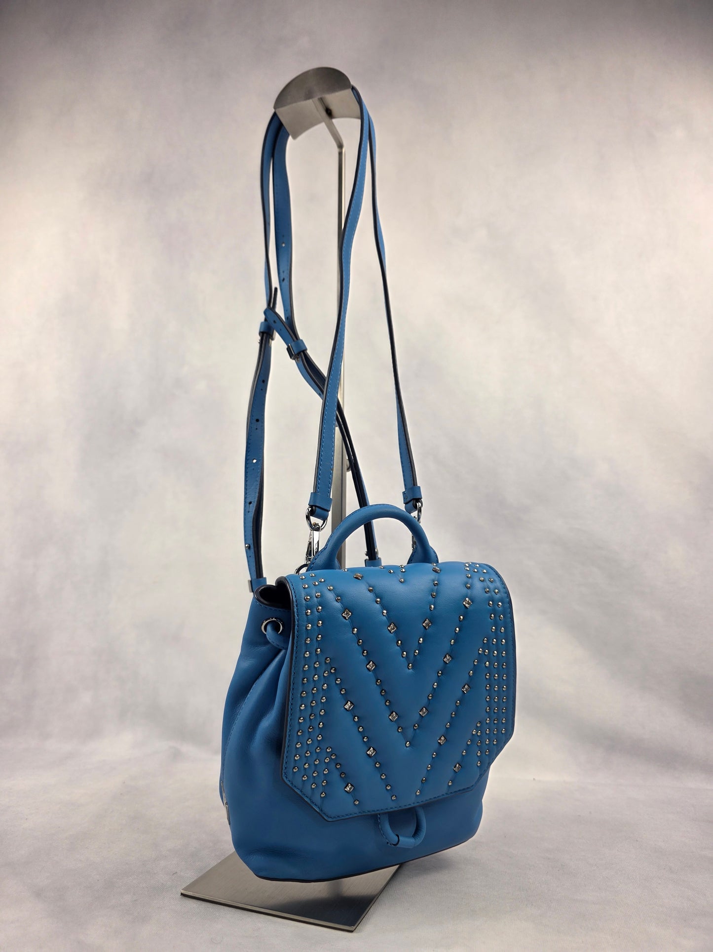 MCM Diamond Disco Leather Studded Mini Backpack