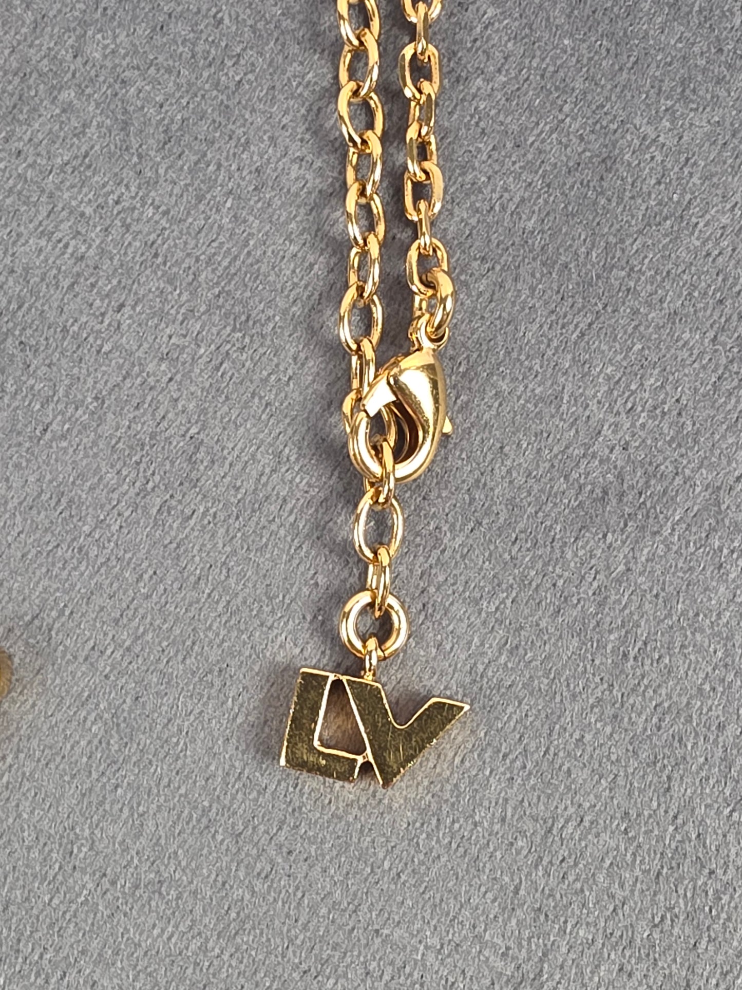 Louis Vuitton Crystal "Love Letters" Charm Pendant Necklace
