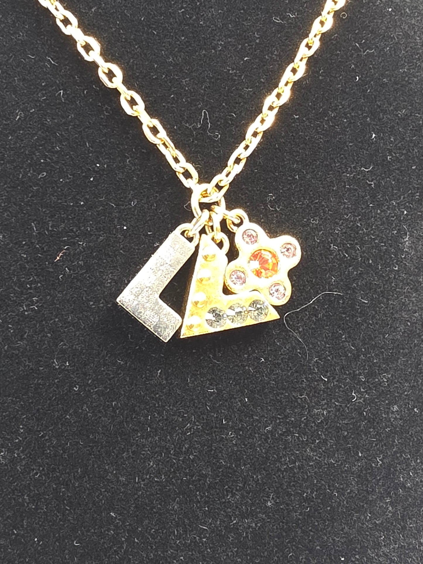 Louis Vuitton Crystal "Love Letters" Charm Pendant Necklace