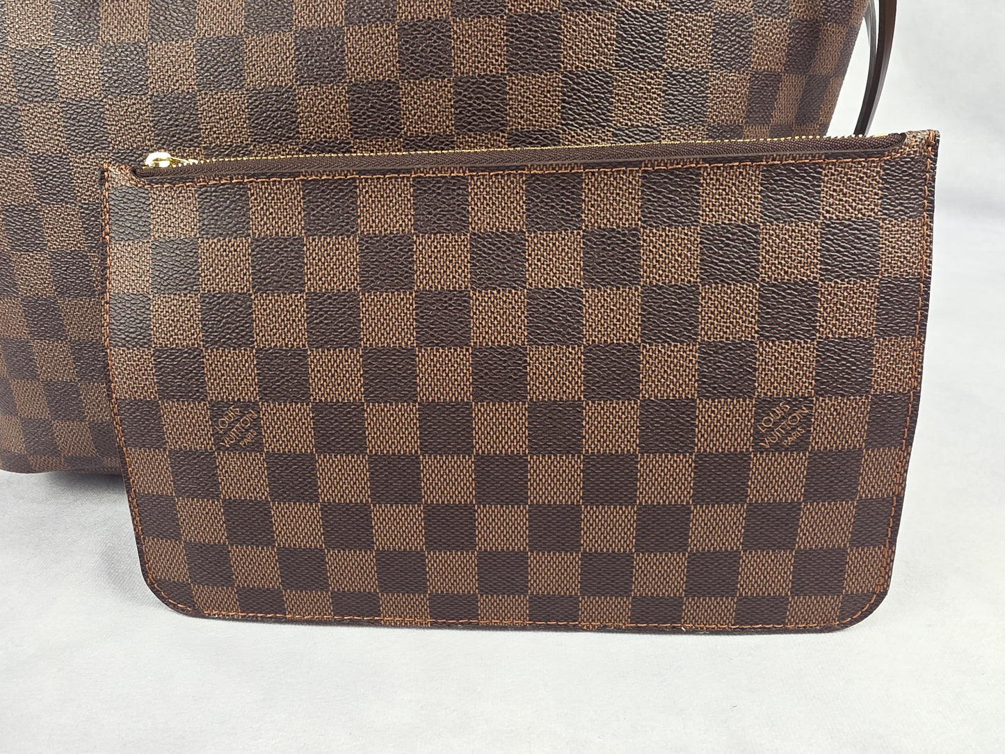 Louis Vuitton Neverfull MM Damier Ébène Tote Bag with Pochette