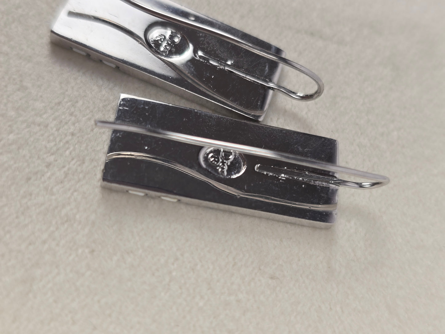 Christian Dior Vintage Trotter 2 Drop Earrings in blue/silver