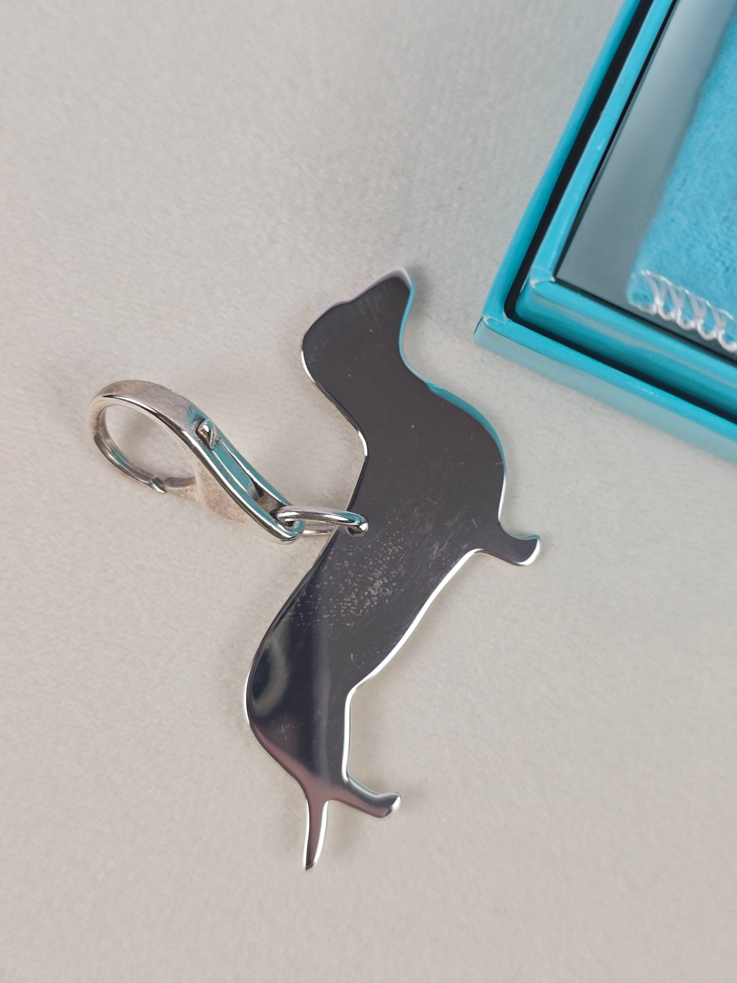 Tiffany & Co 925 Silver Dachshund with box and dusty