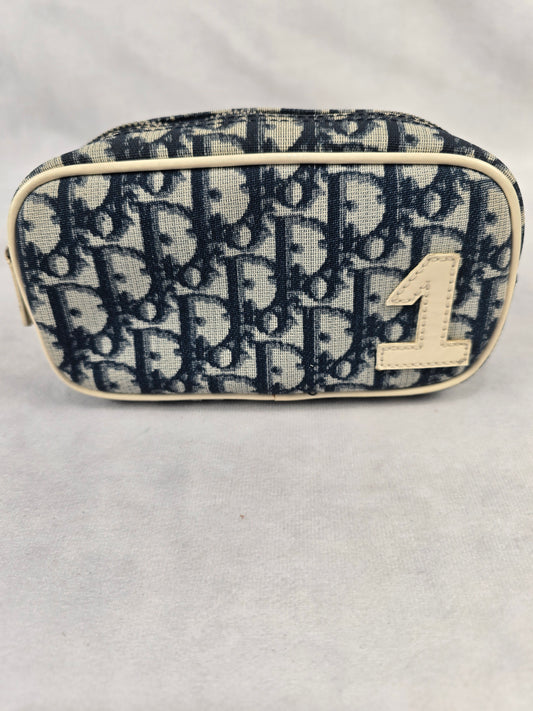 Christian Dior Trotter Blue Pouch/Cosmetic Bag