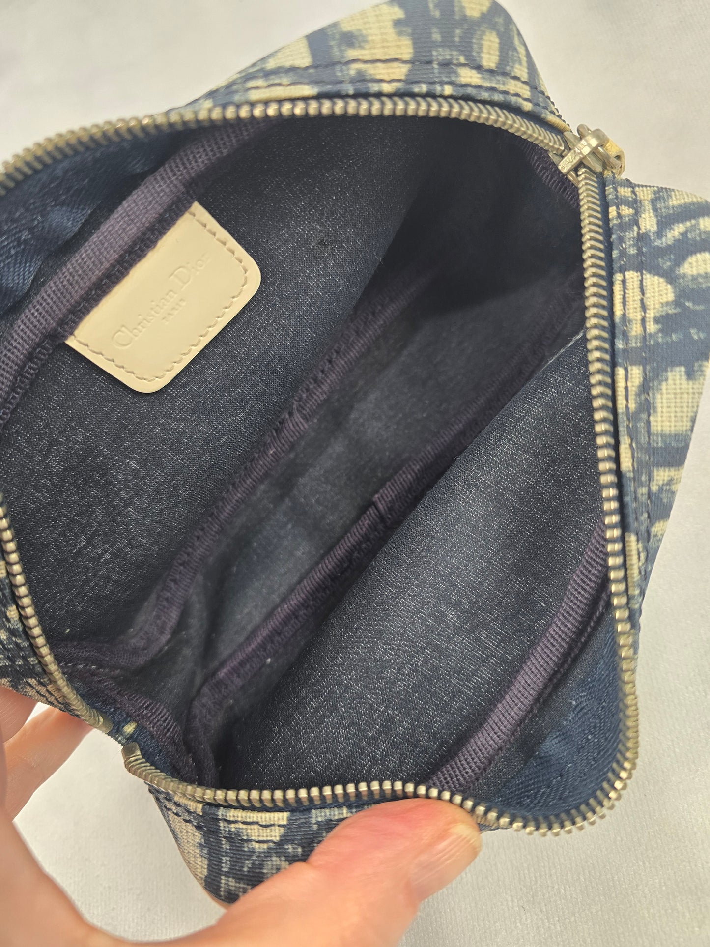Christian Dior Trotter Blue Pouch/Cosmetic Bag