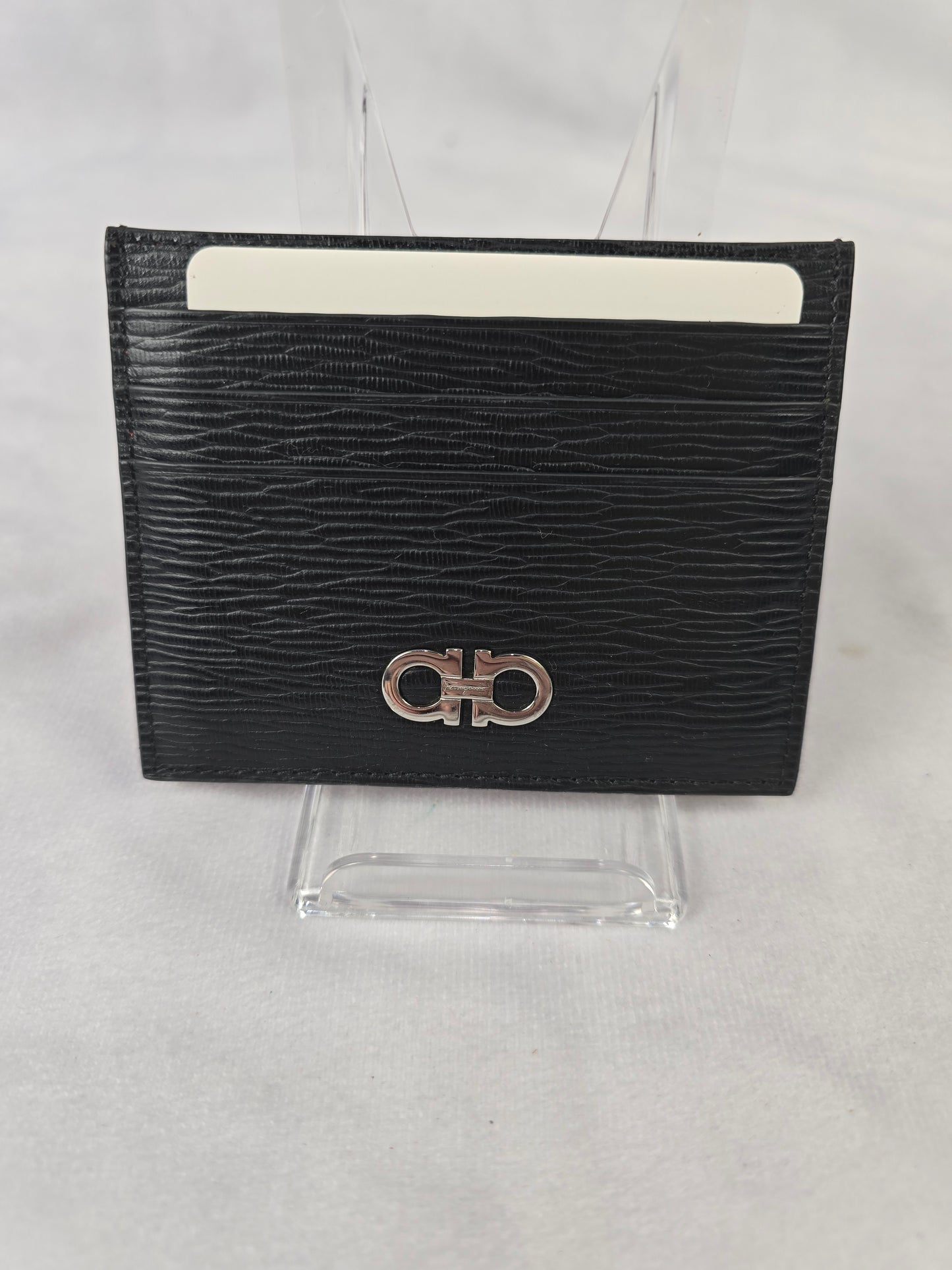 Ferragamo Black/Red Card Holder