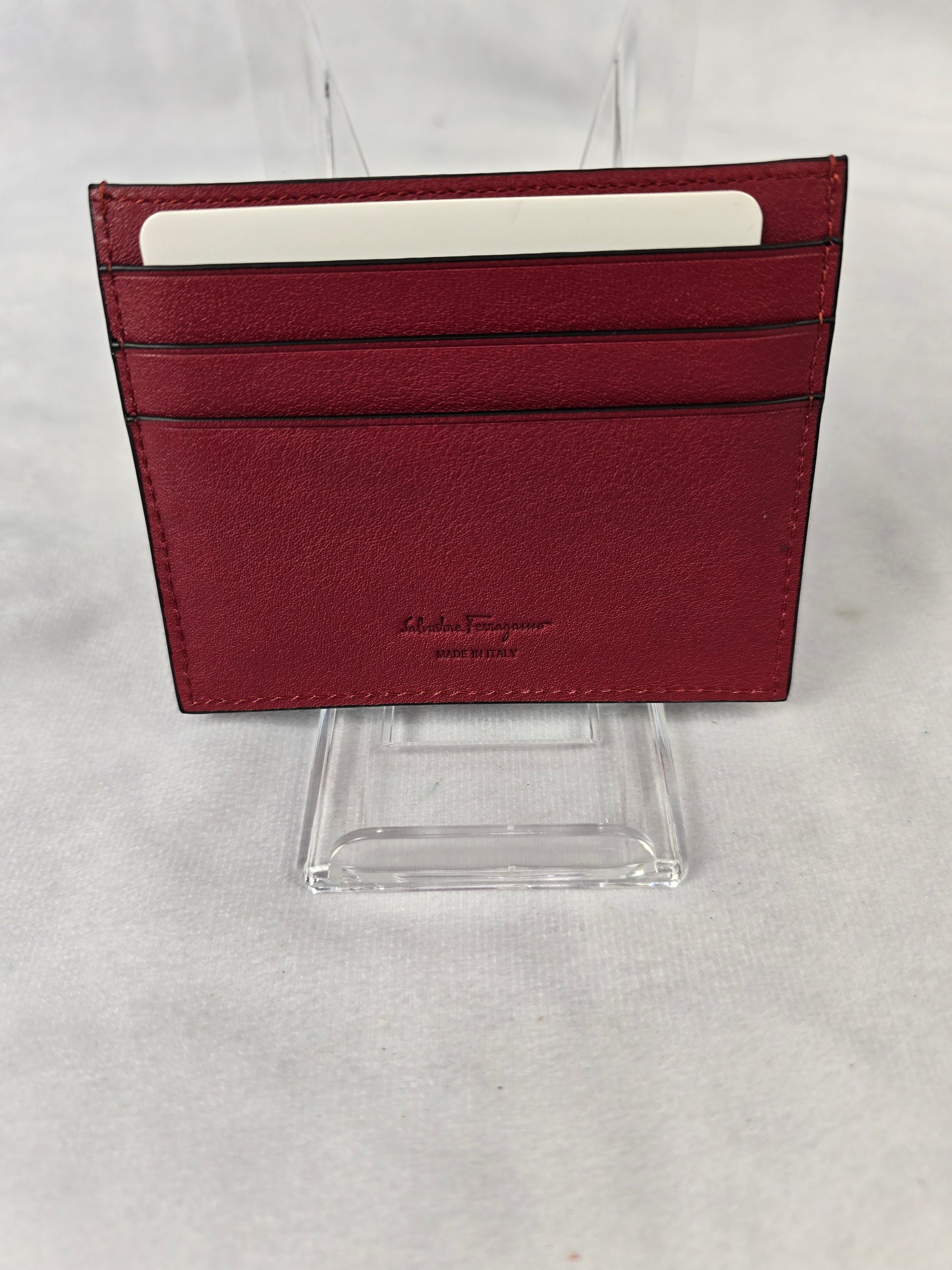 Ferragamo Black/Red Card Holder