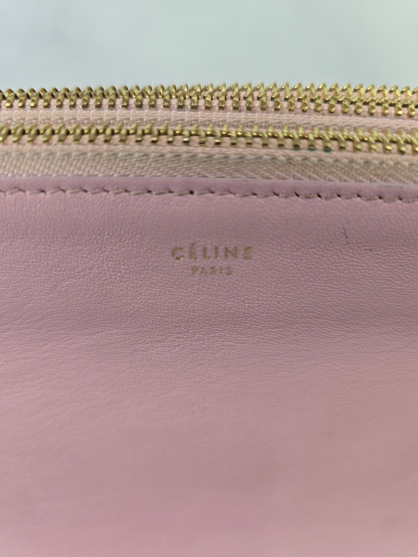 Celine Trio Lambskin Crossbody Bag in Pink