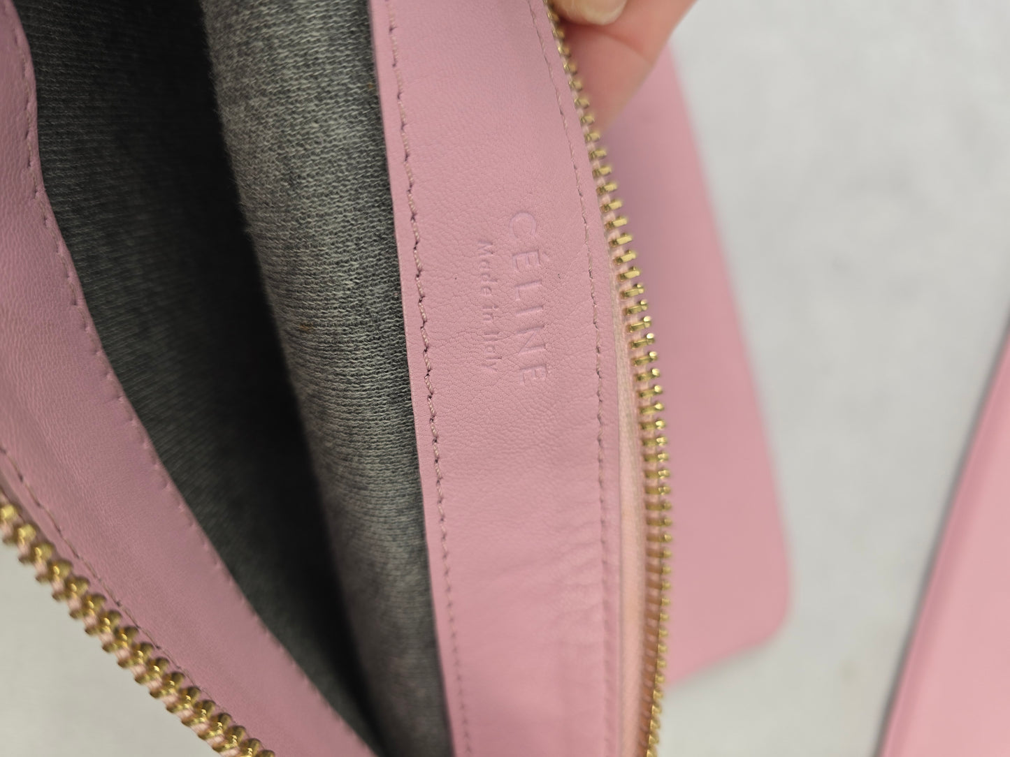 Celine Trio Lambskin Crossbody Bag in Pink