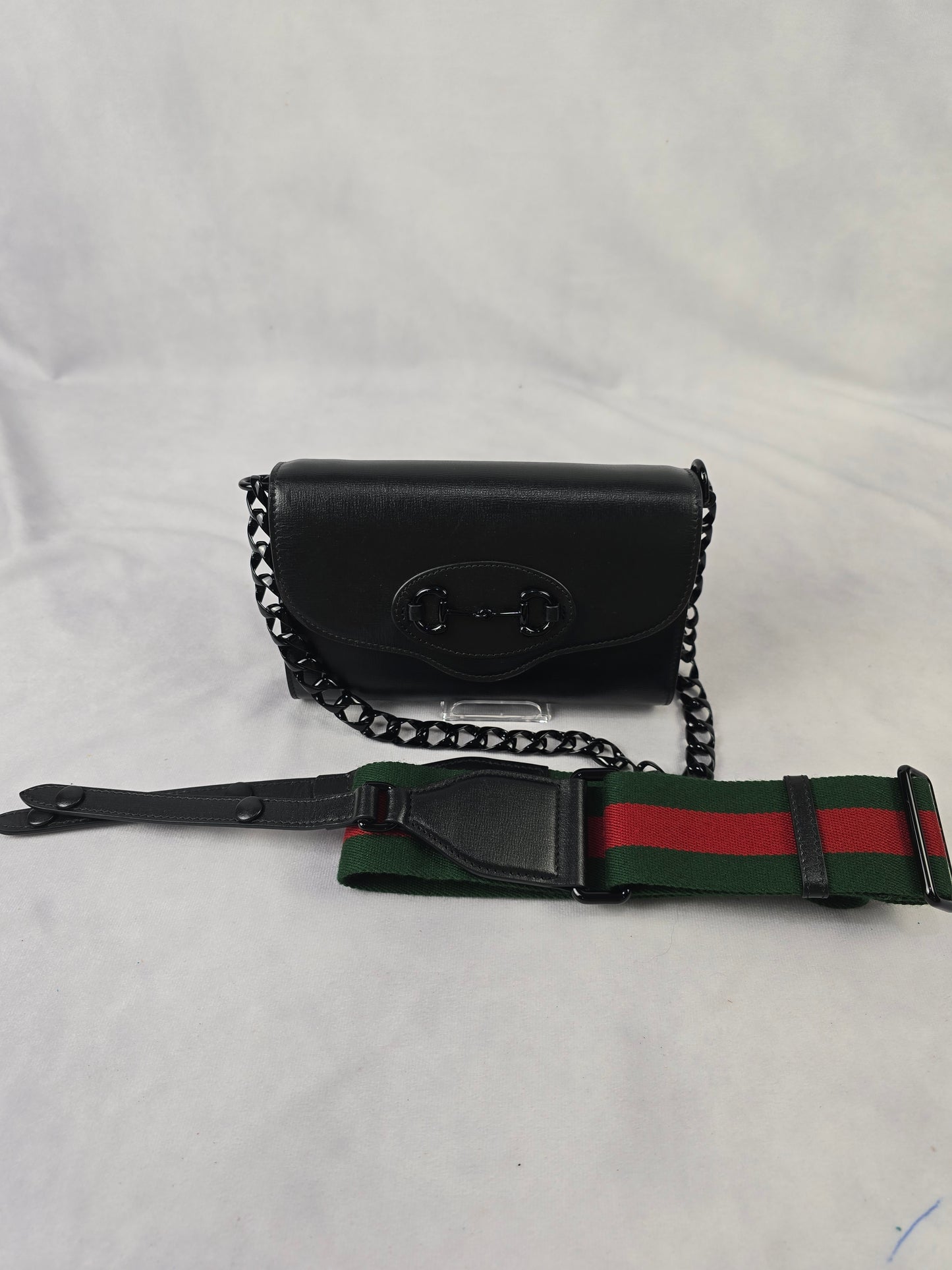 Gucci Calfskin Mini Horsebit 1955 Shoulder Bag in Black