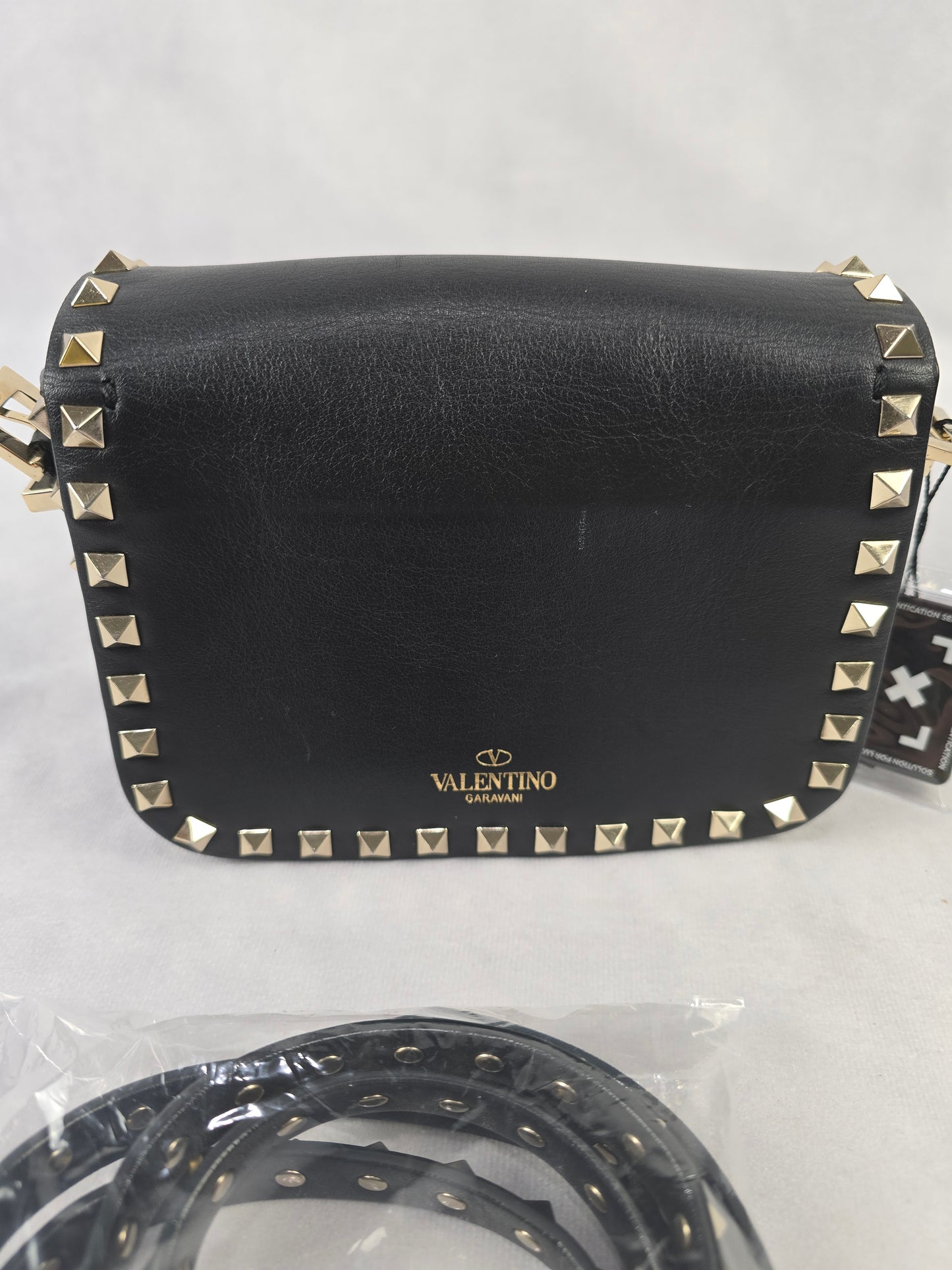 Valentino Garavani Rockstud Flip=Lock Flap Crossbody in Black