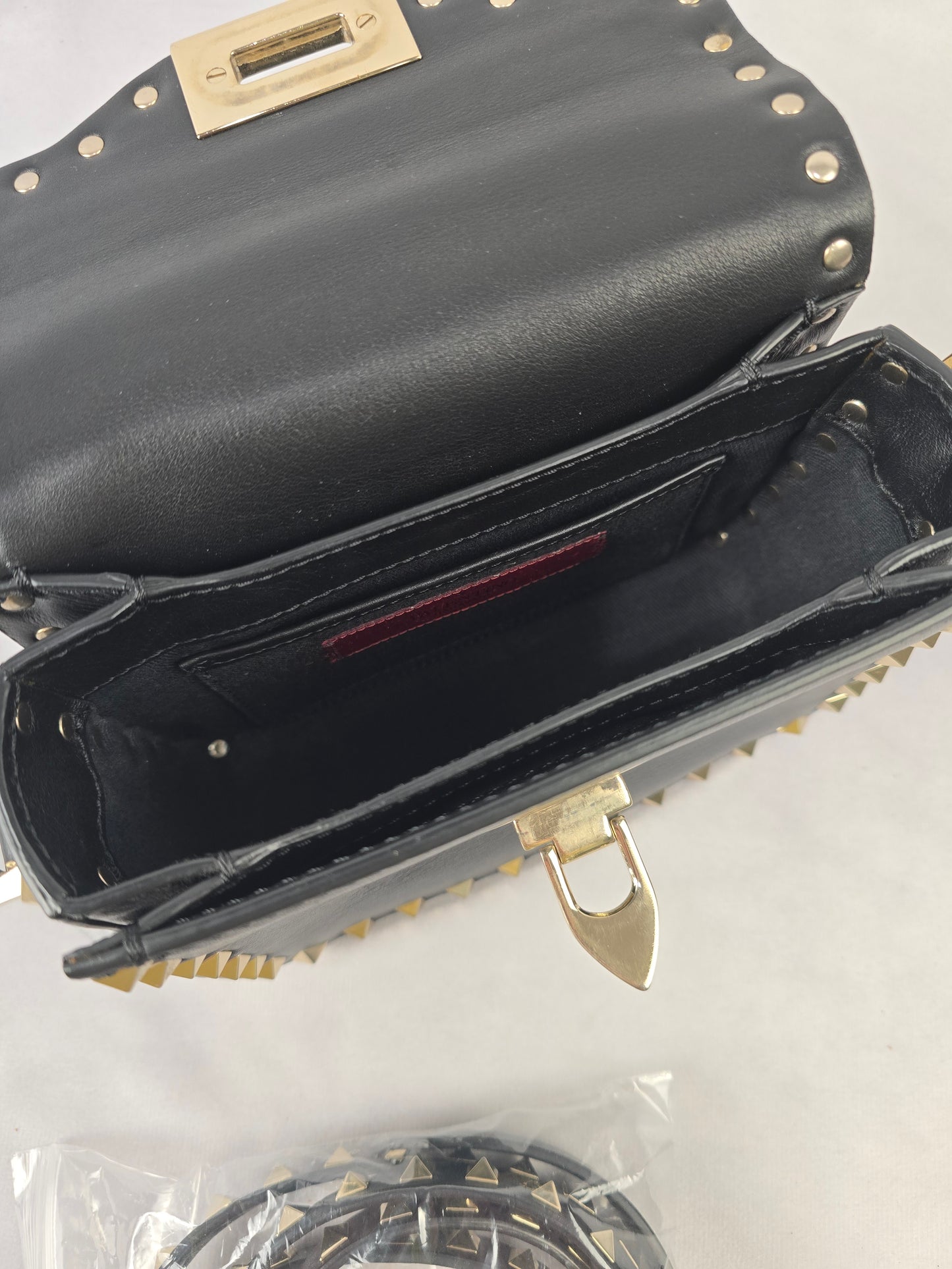 Valentino Garavani Rockstud Flip=Lock Flap Crossbody in Black