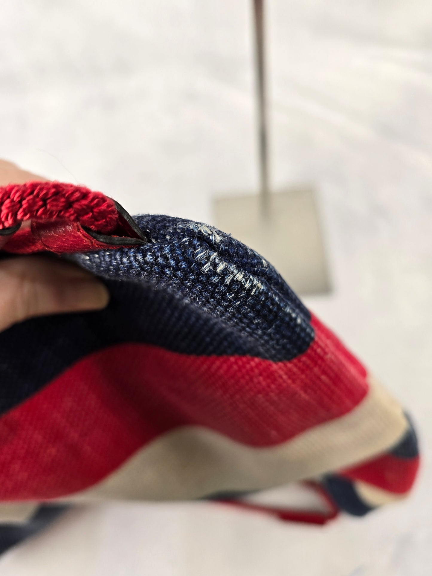 Gucci Canvas Logo Sylvie Stripe Drawstring Backpack