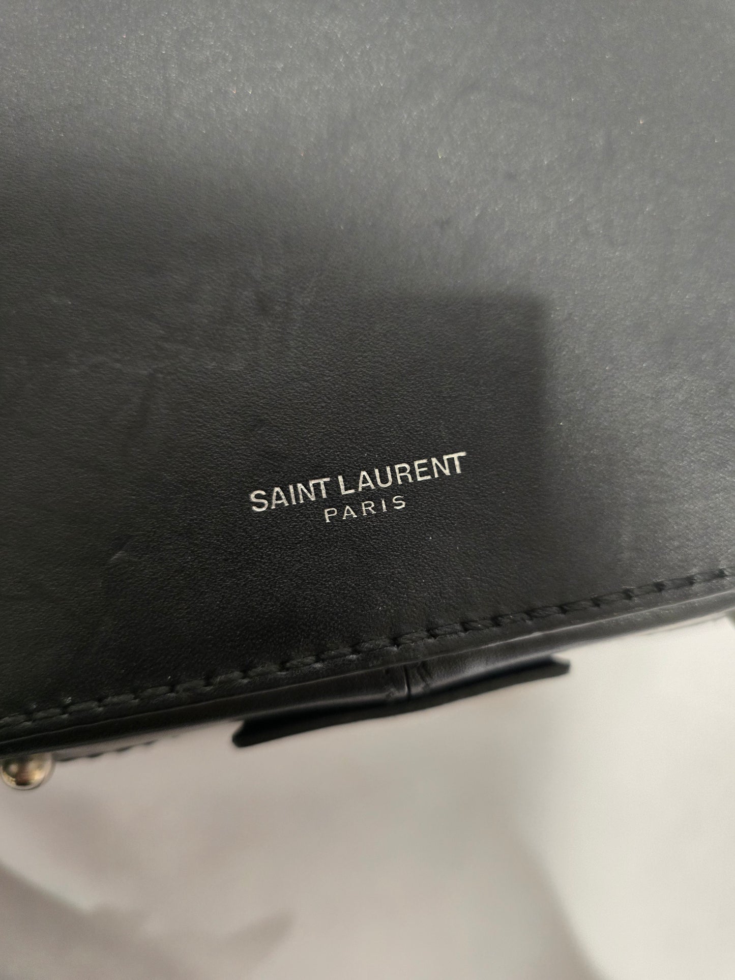 Saint Laurent Mica Small Leather Hatbox Two-Way in Black