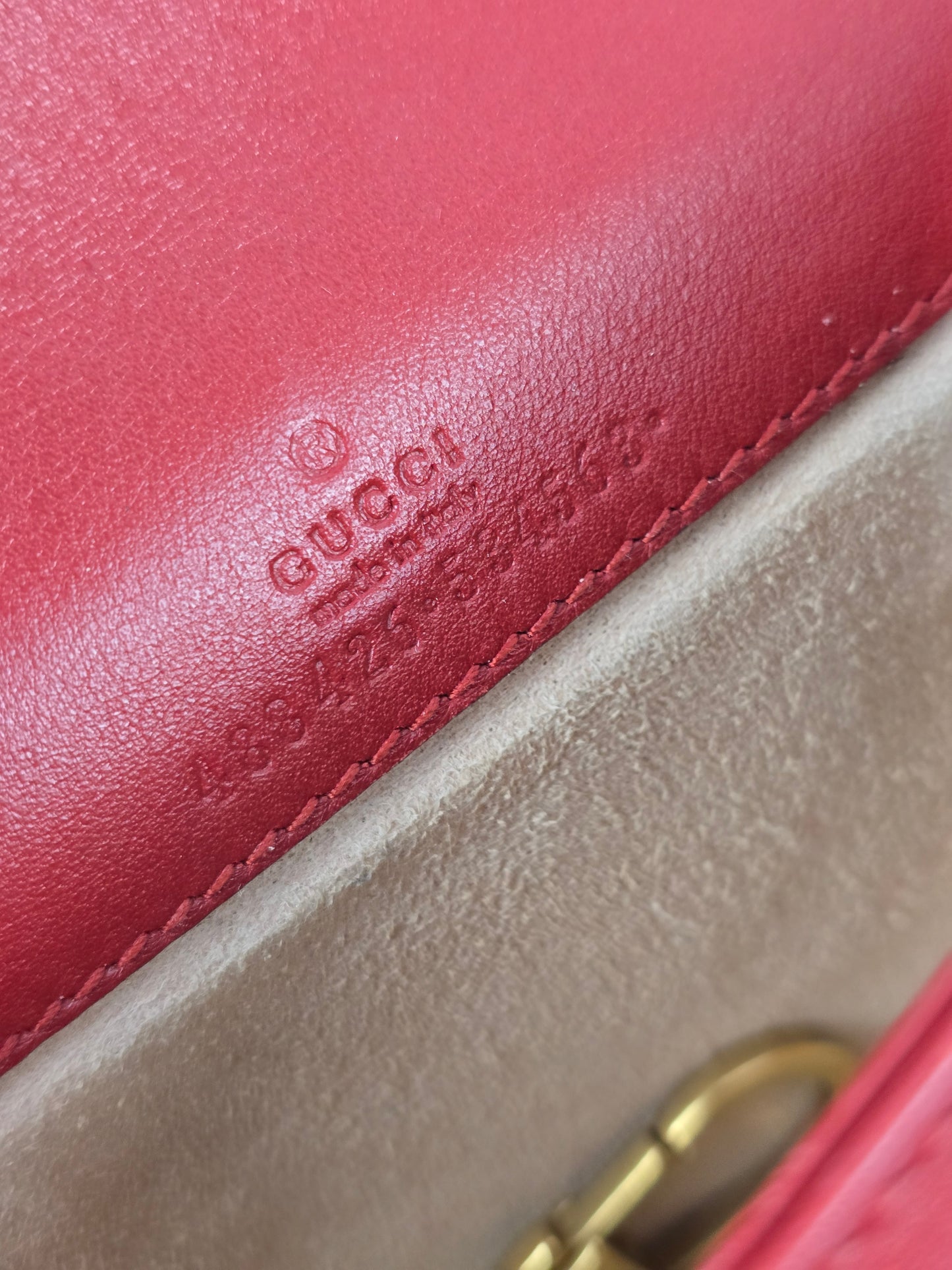 Gucci Marmont Chevron GG Mini Bag in Red Calfskin