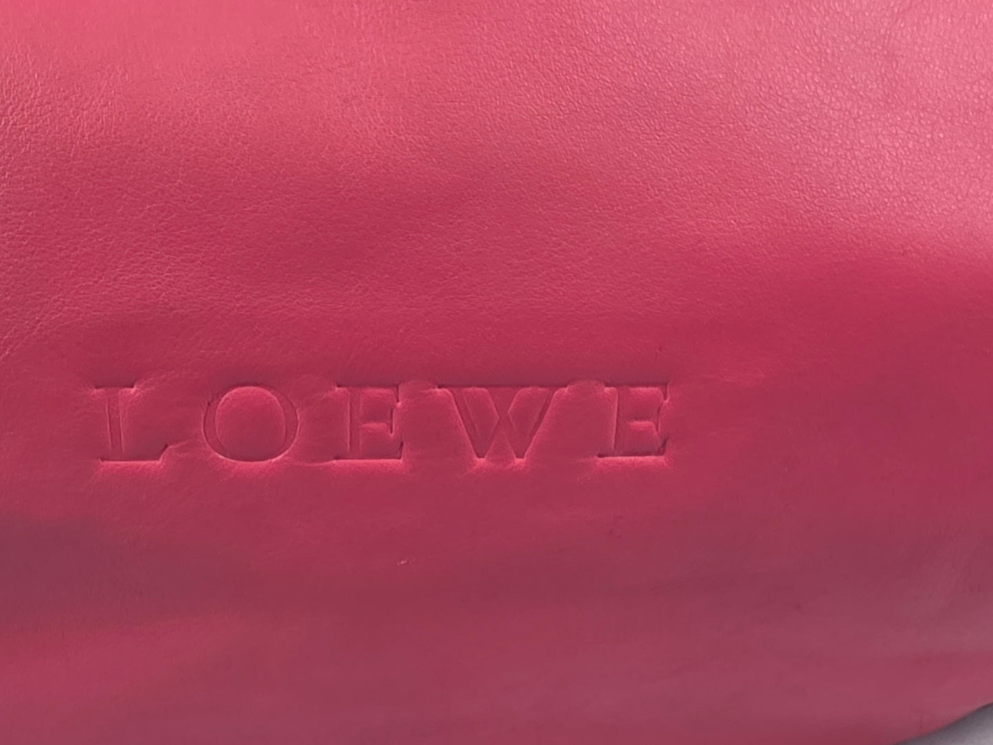 Loewe Large Pink Leather Boston Travel Tote Bag with Debossed Logo
