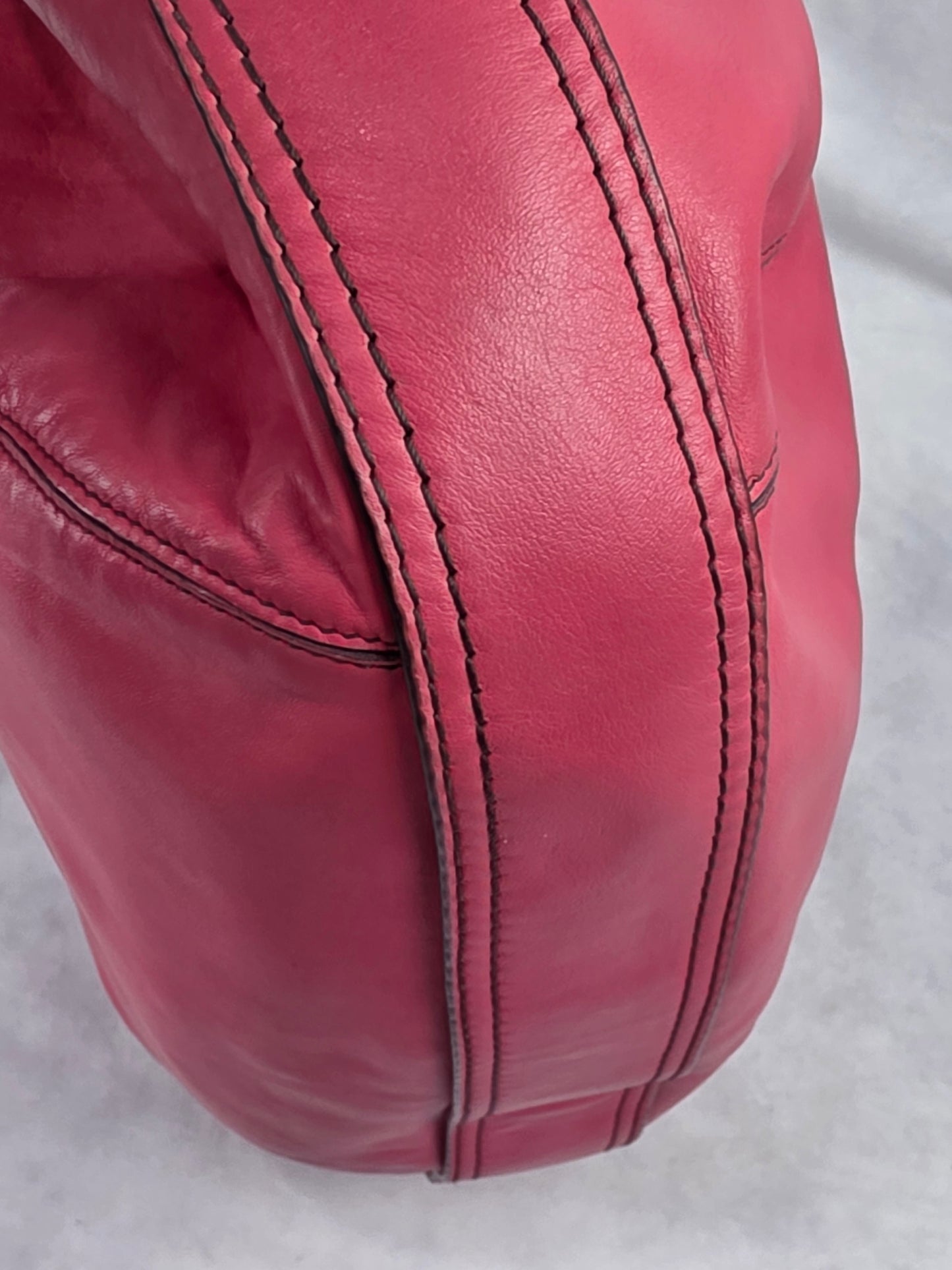 Loewe Large Pink Leather Boston Travel Tote Bag with Debossed Logo
