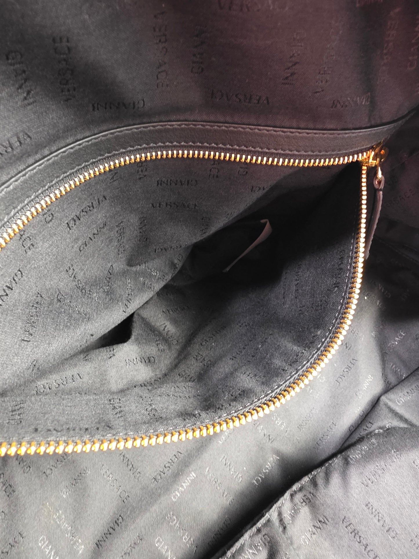 Versace Medusa Large Black Leather Tote Bag