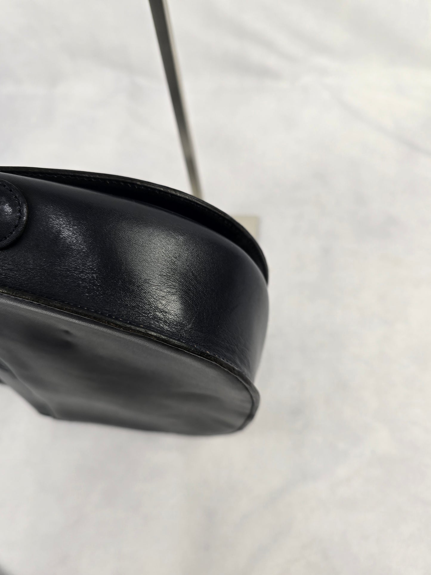 YSL Vintage Navy Leather Shoulder Bag