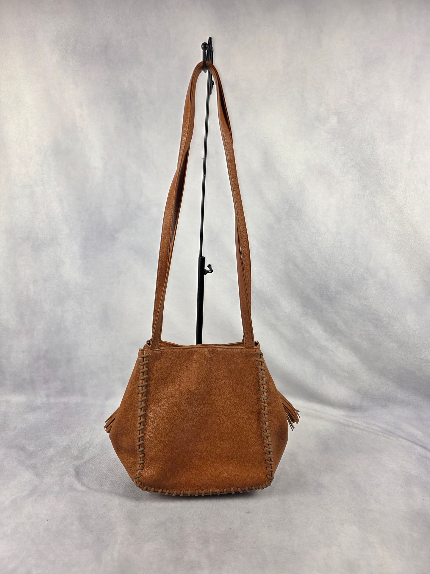 Yves Saint Laurent Vintage Tan Leather Tote Crossbody Bag