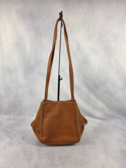 Yves Saint Laurent Vintage Tan Leather Tote Crossbody Bag
