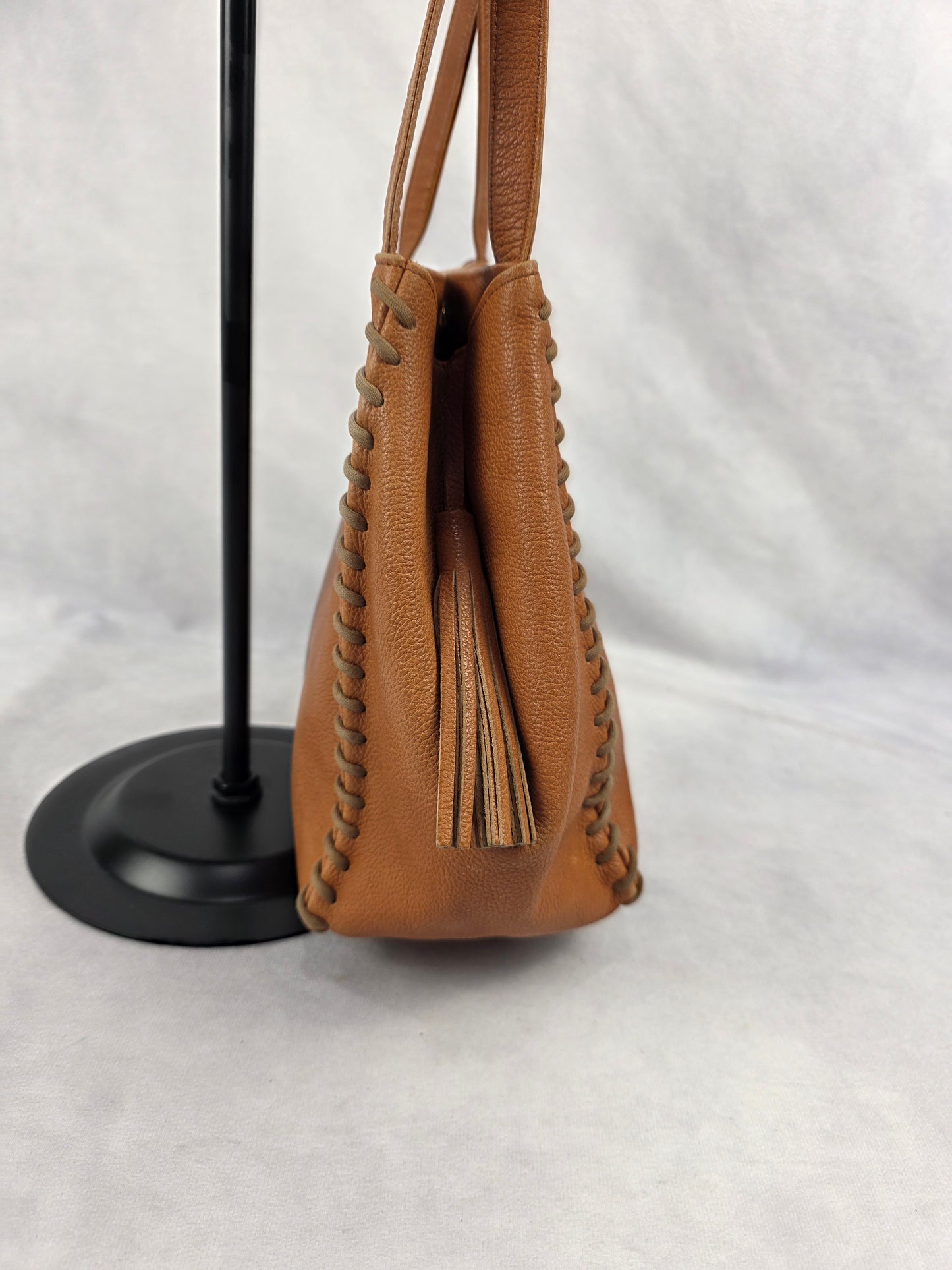 Yves Saint Laurent Vintage Tan Leather Tote Crossbody Bag