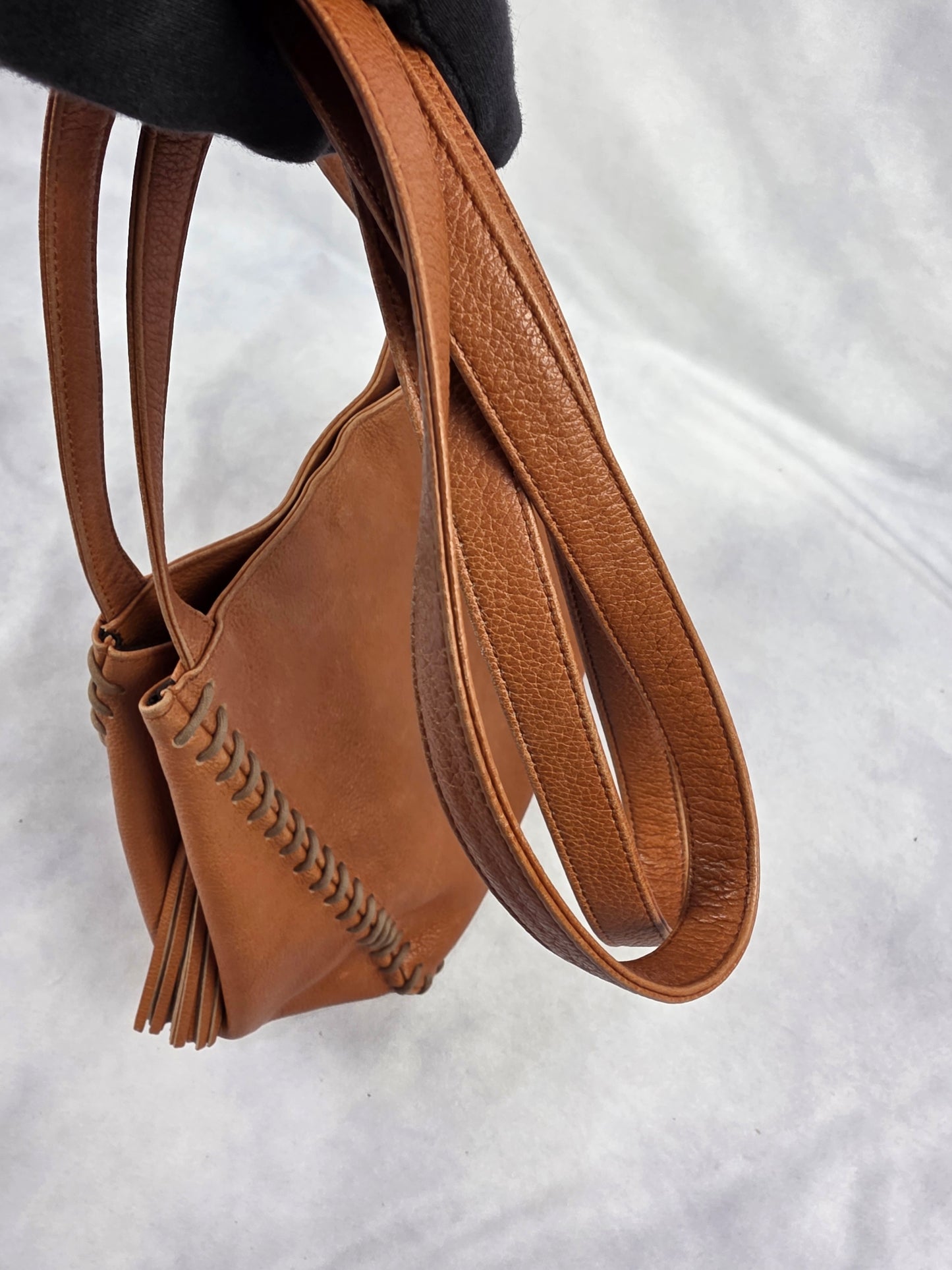 Yves Saint Laurent Vintage Tan Leather Tote Crossbody Bag