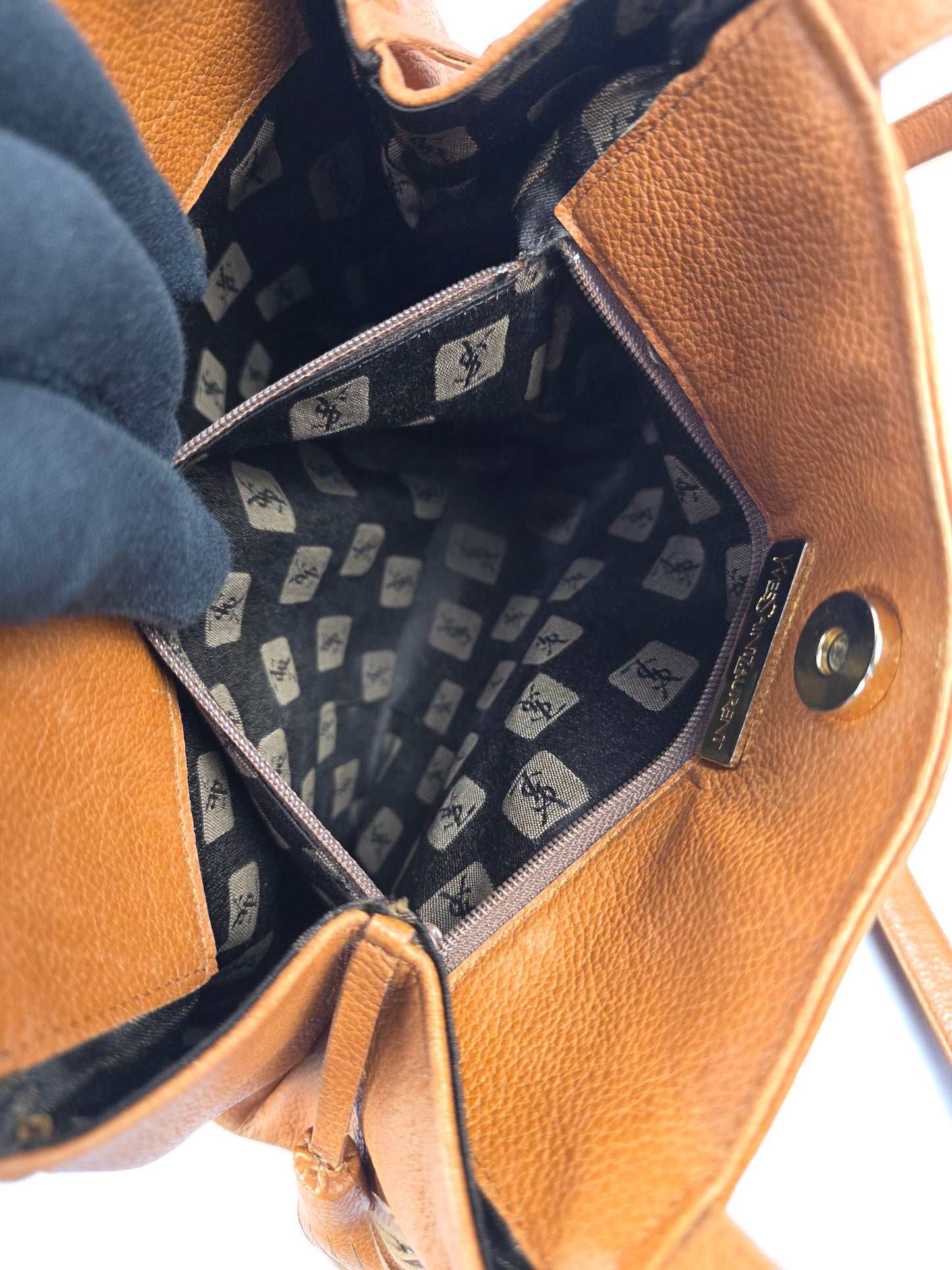 Yves Saint Laurent Vintage Tan Leather Tote Crossbody Bag