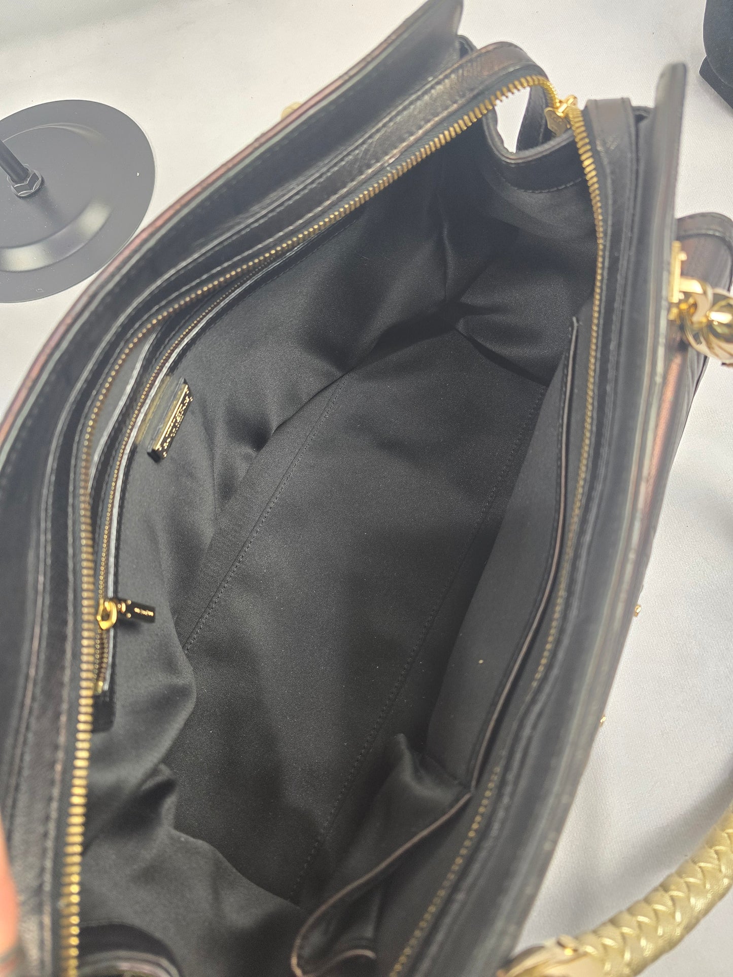 Gianni Versace Vintage Trapuntato Black Calfskin Shoulder Bag
