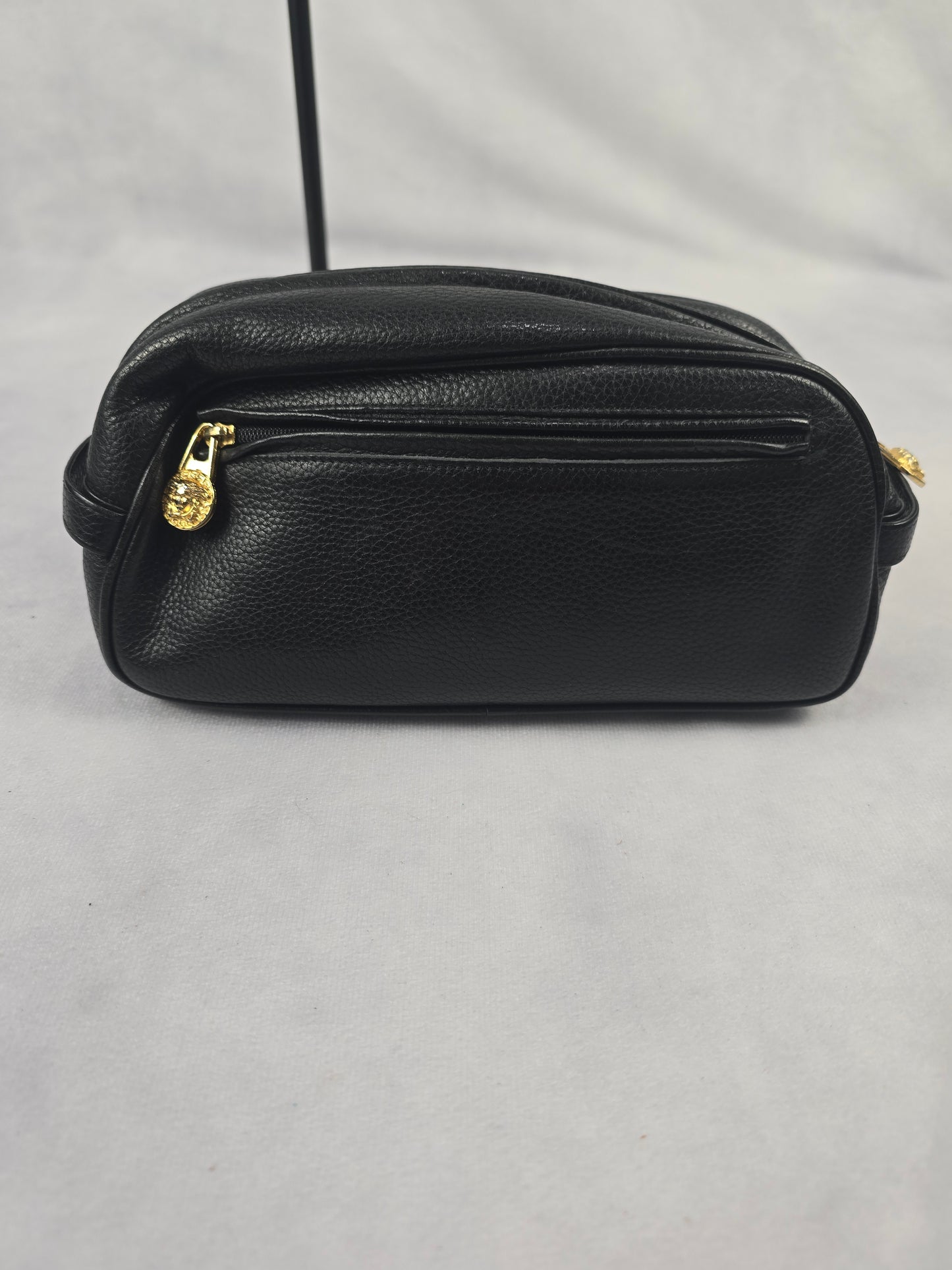 Gianni Versace Vintage Toiletry Pouch in Black Leather