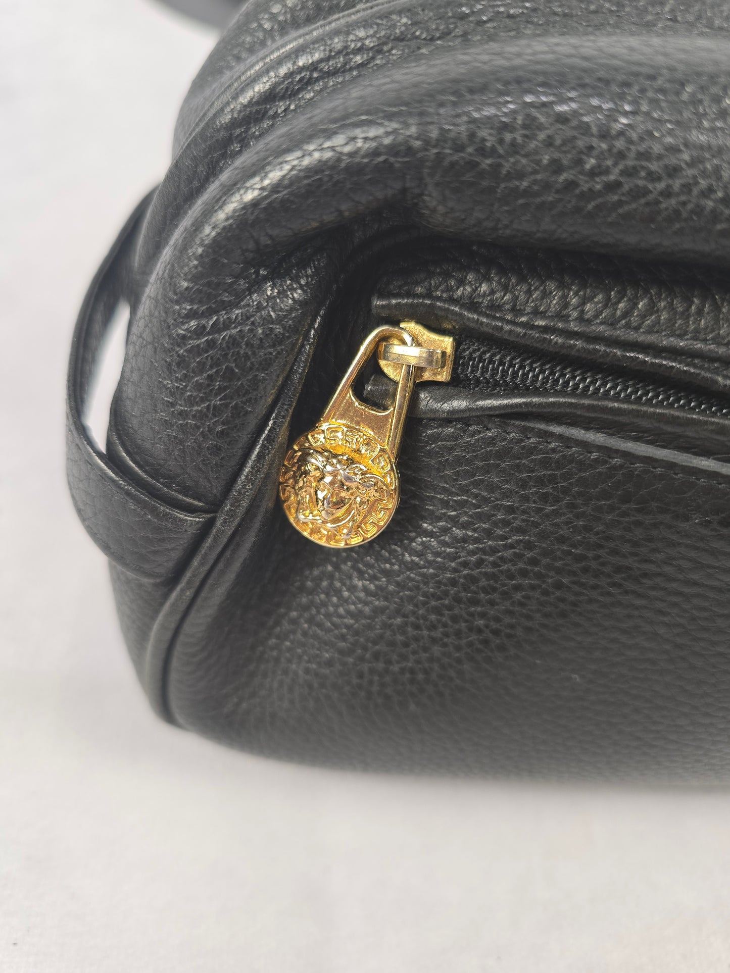 Gianni Versace Vintage Toiletry Pouch in Black Leather