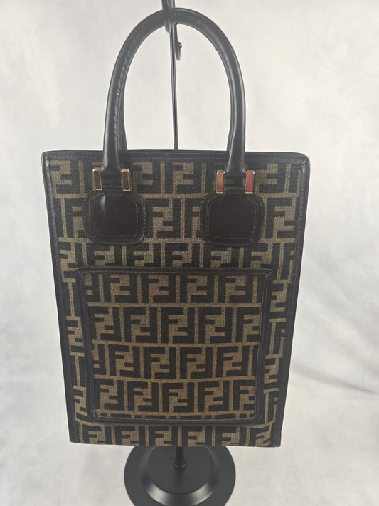 Fendi Tobacco Zucca Canvas Tall Tote