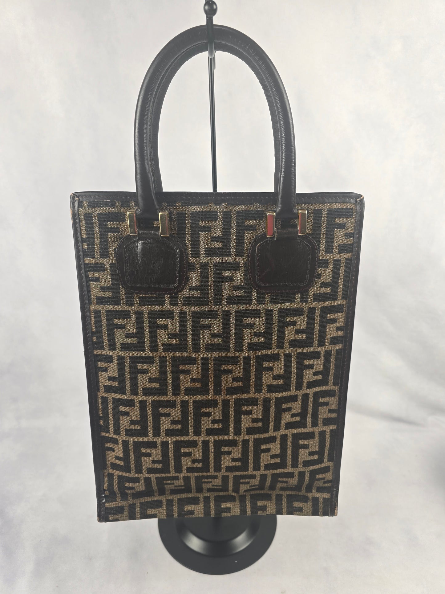 Fendi Tobacco Zucca Canvas Tall Tote