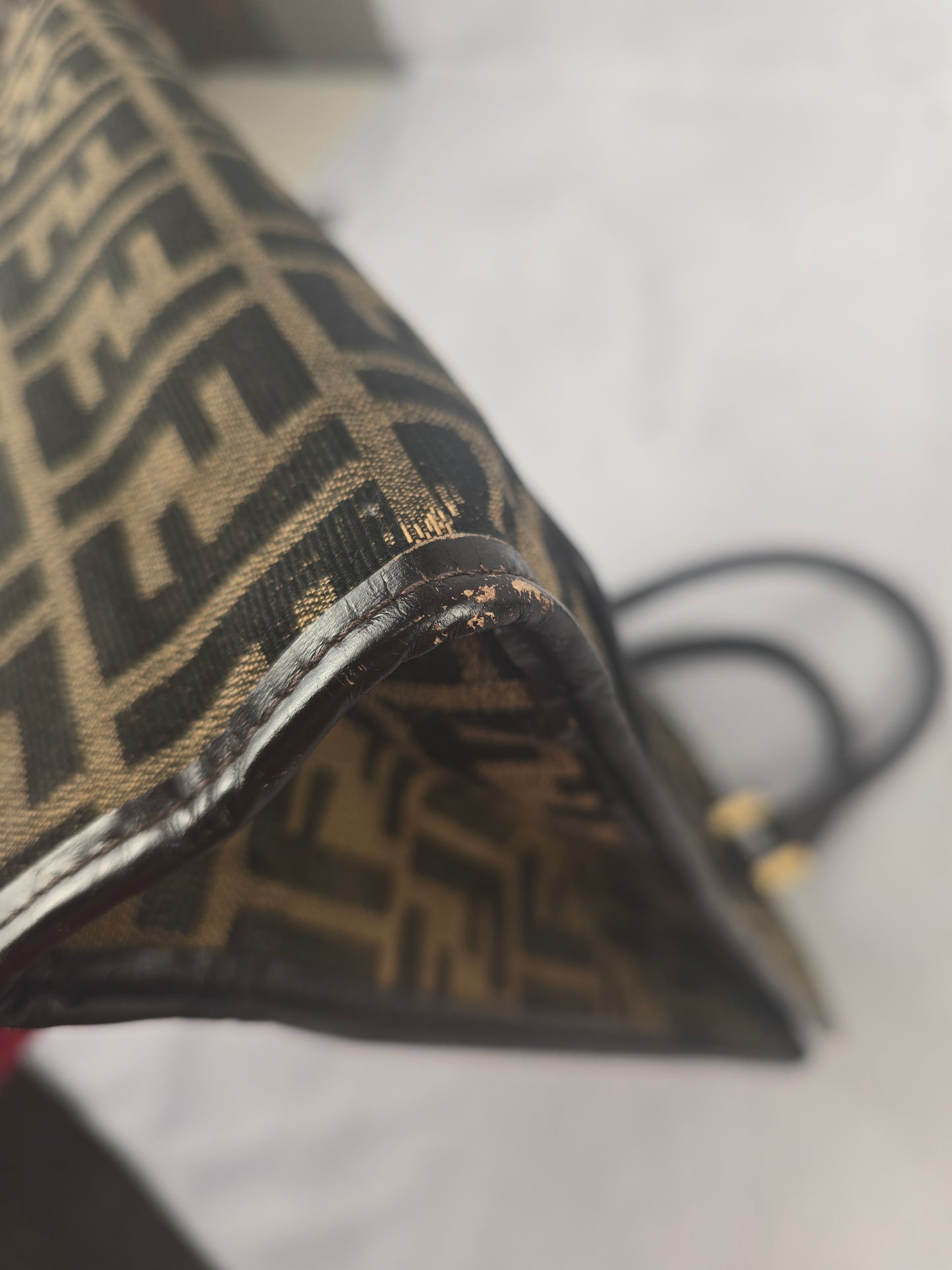 Fendi Tobacco Zucca Canvas Tall Tote