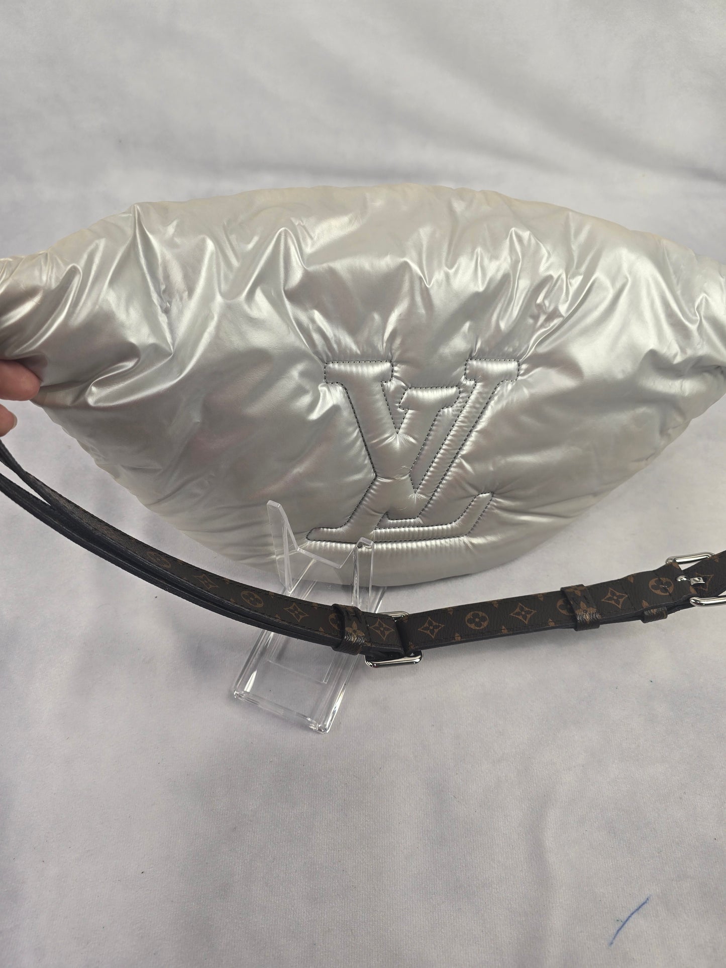 Louis Vuitton Maxi Pillow Bumbag Silver Nylon