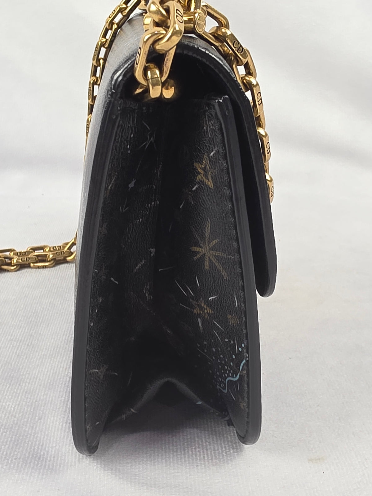 Christian Dior Black Lambskin "Dior In The Sky" Dioraddict Small Flap Bag