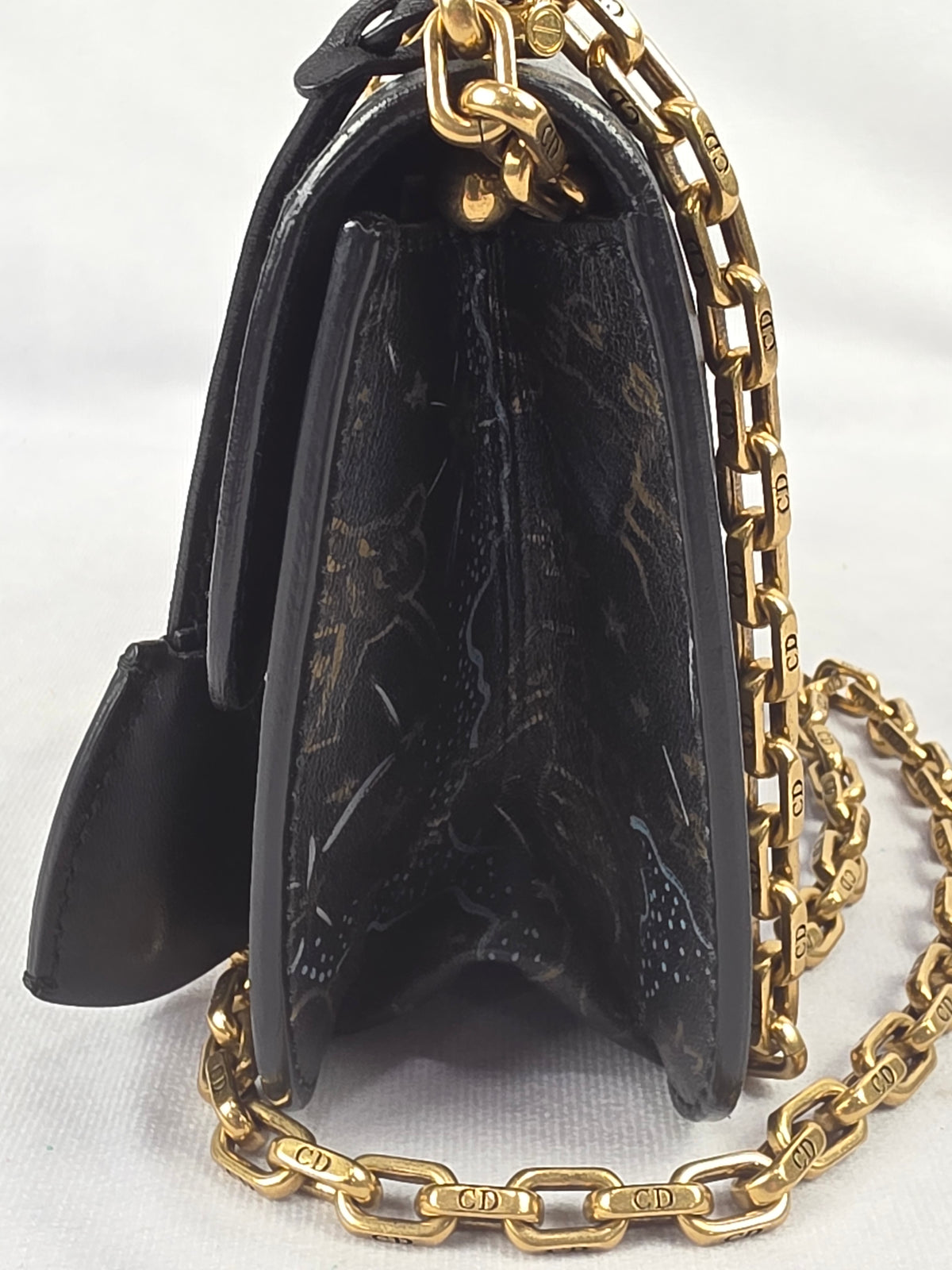 Christian Dior Black Lambskin "Dior In The Sky" Dioraddict Small Flap Bag