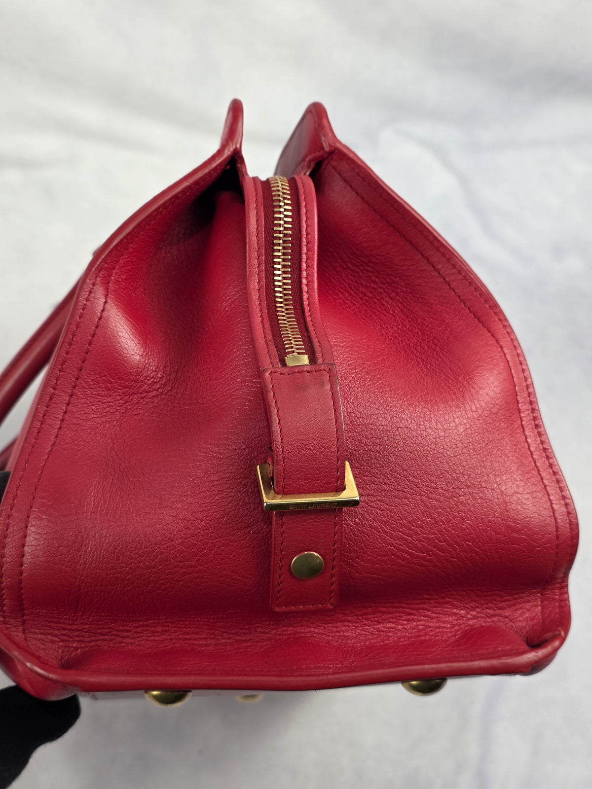 Yves Saint Laurent (YSL) Vintage Cabas ChYc Medium Red Leather Satchel