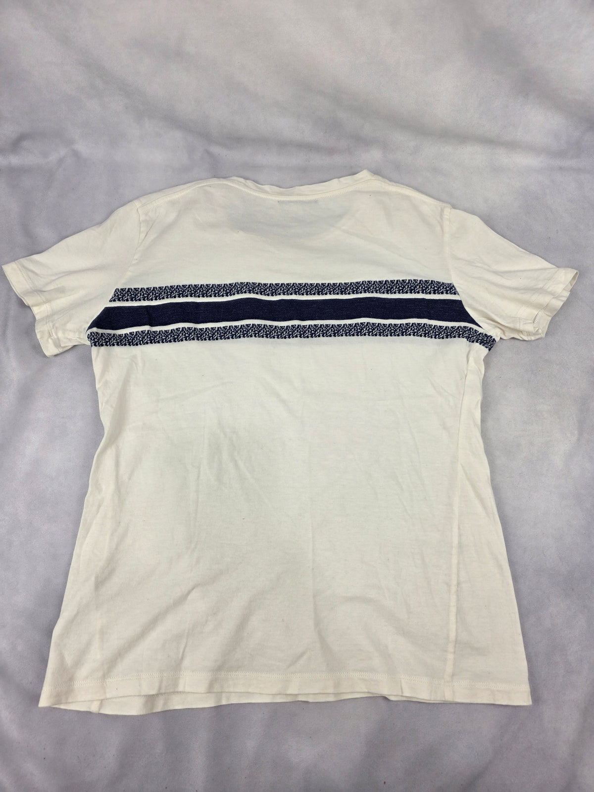 Christian Dior White and Navy Blue Signature Band T-Shirt, Size Medium