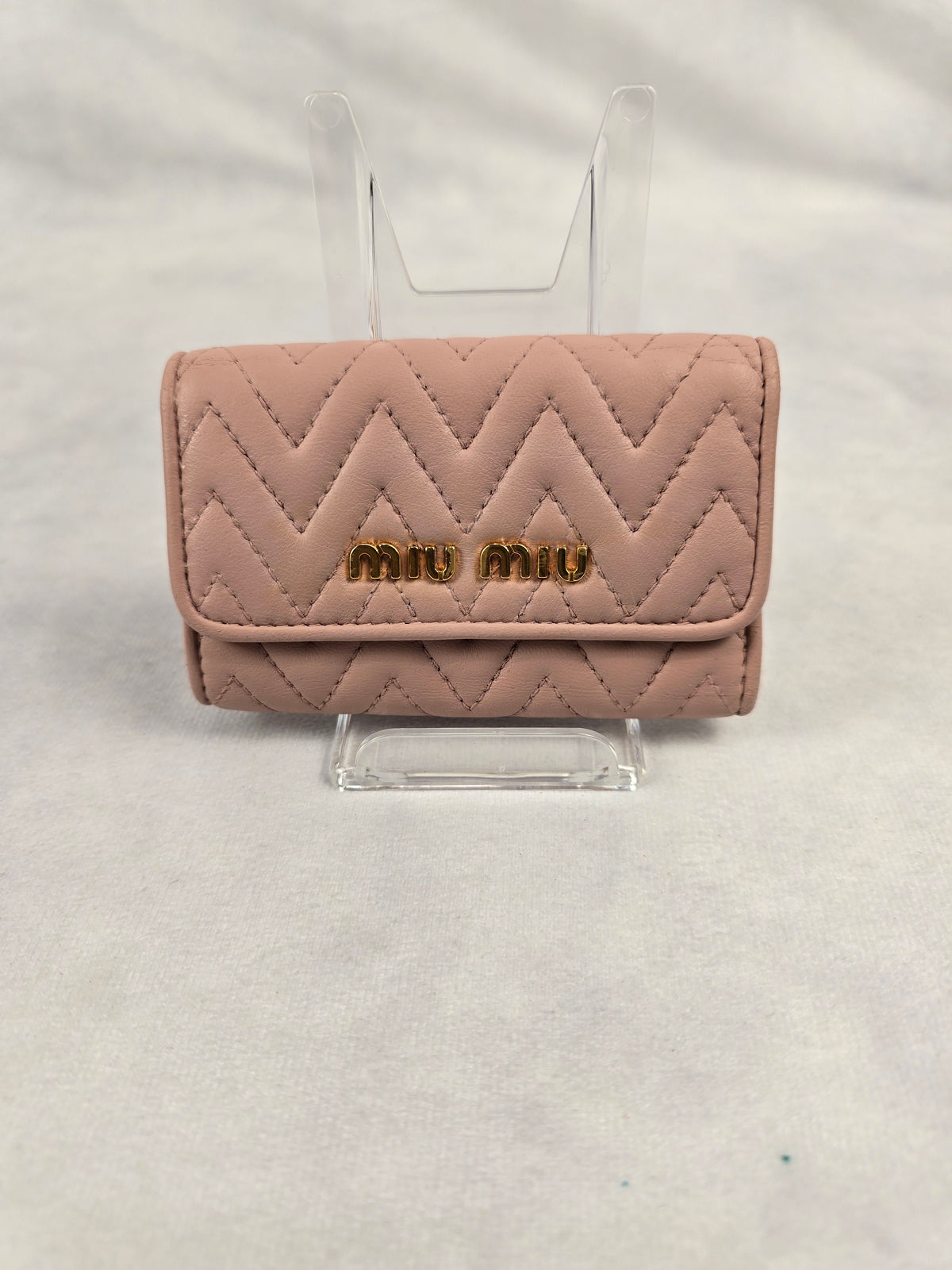 Miu Miu Small Matelasse Quilted Nappa Leather Key Case
