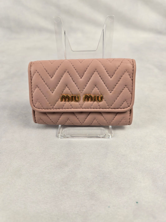 Miu Miu Small Matelasse Quilted Nappa Leather Key Case
