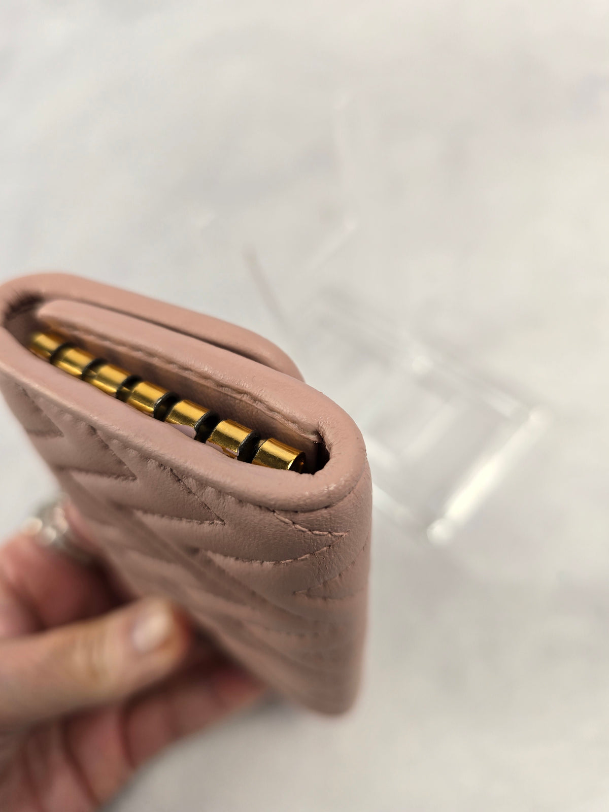 Miu Miu Small Matelasse Quilted Nappa Leather Key Case