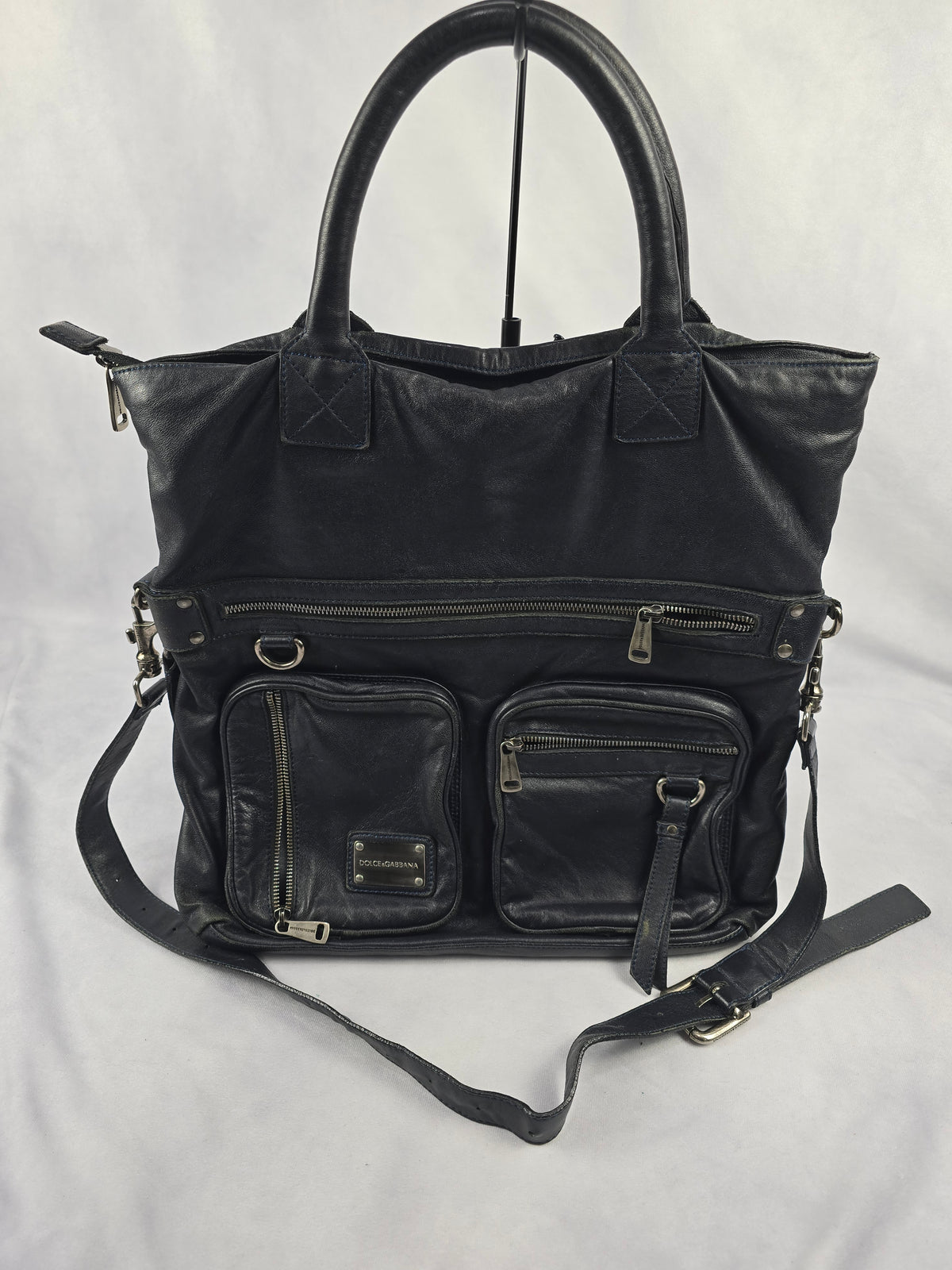 Dolce and Gabbana Vintage Multi-Pocket Leather Tote