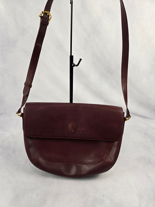 Cartier Must de Line Leather Saddle Shoulder Bag
