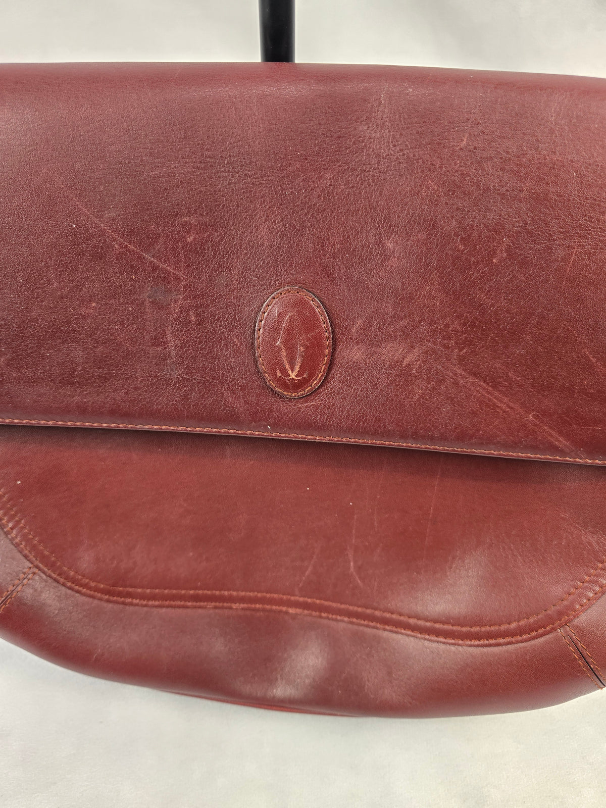 Cartier Must de Line Leather Saddle Shoulder Bag