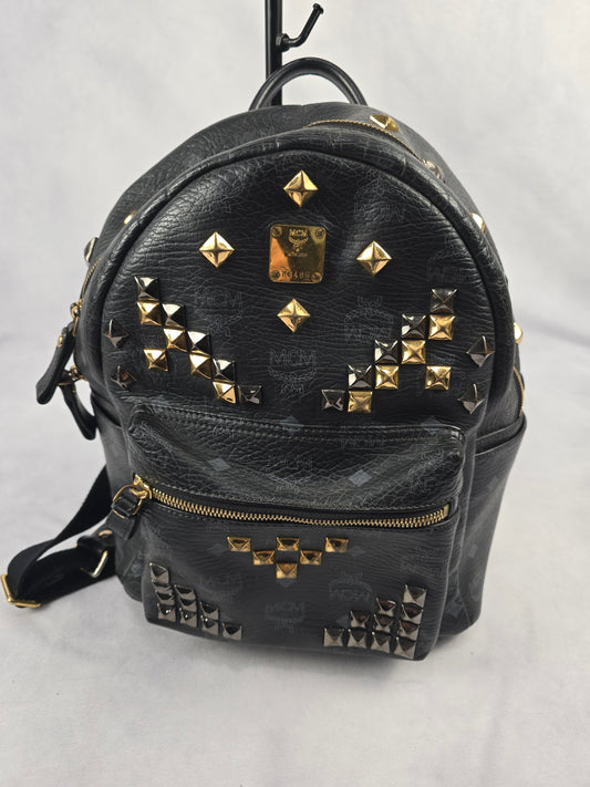 MCM Small BlackVisetos Backpack
